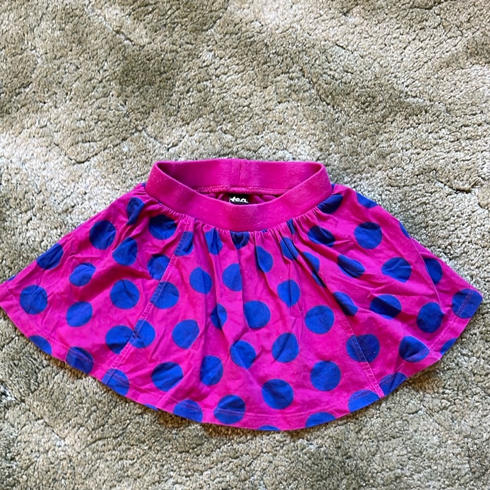 Tea mini skirt cotton polka dots purple blue size 2T